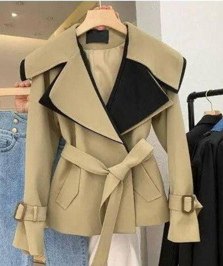 Beige & Black  Jacket