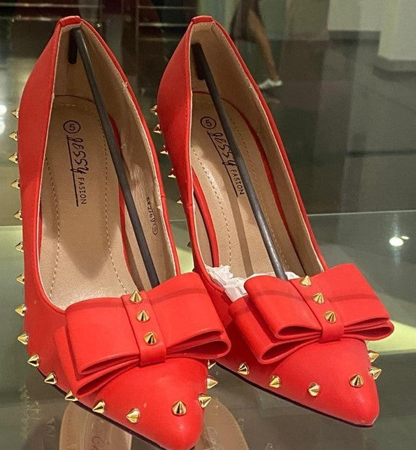Red Spiked Stiletto Heel